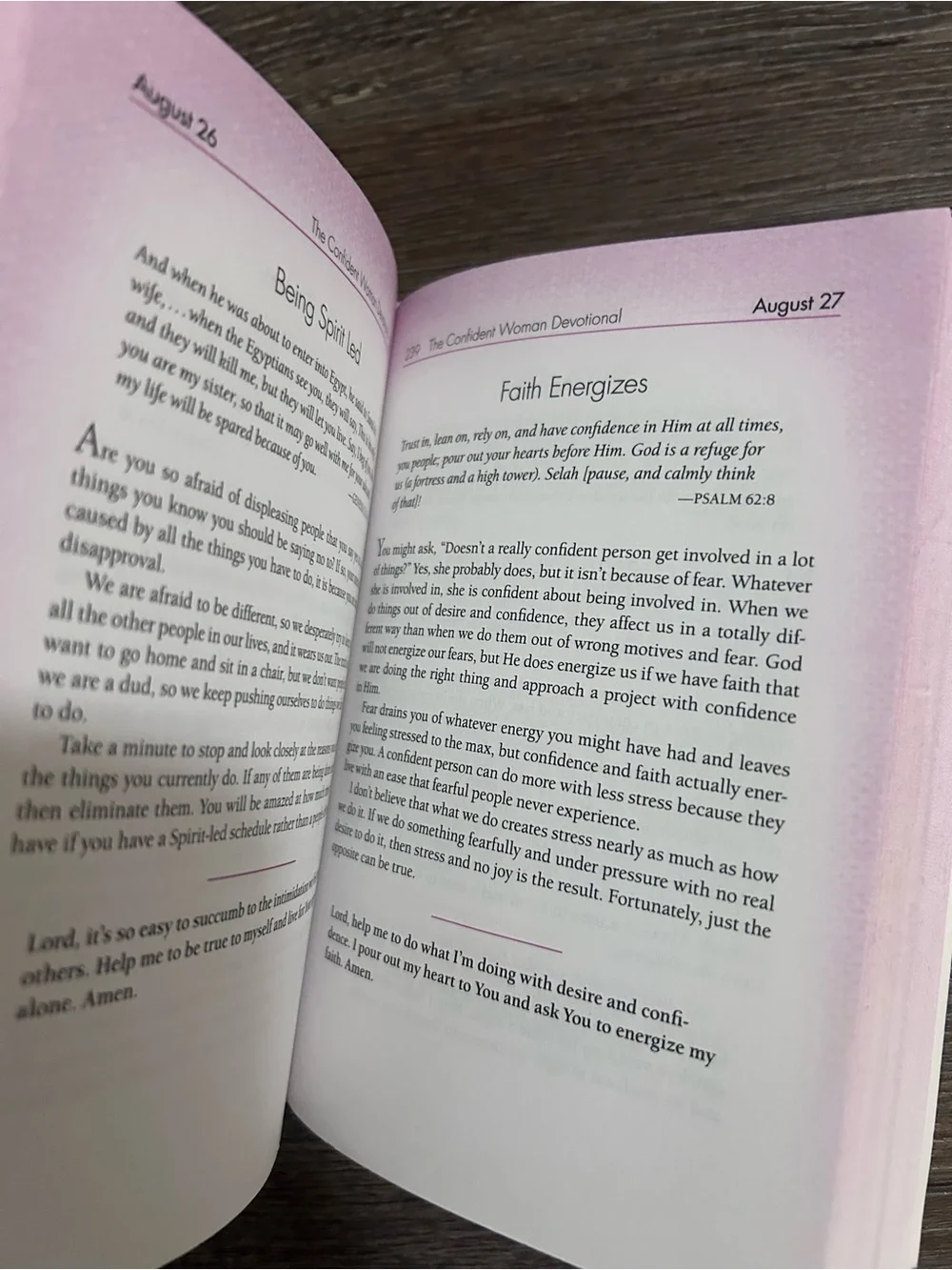 The Confident Woman Devotional - Beige with Pink Foil